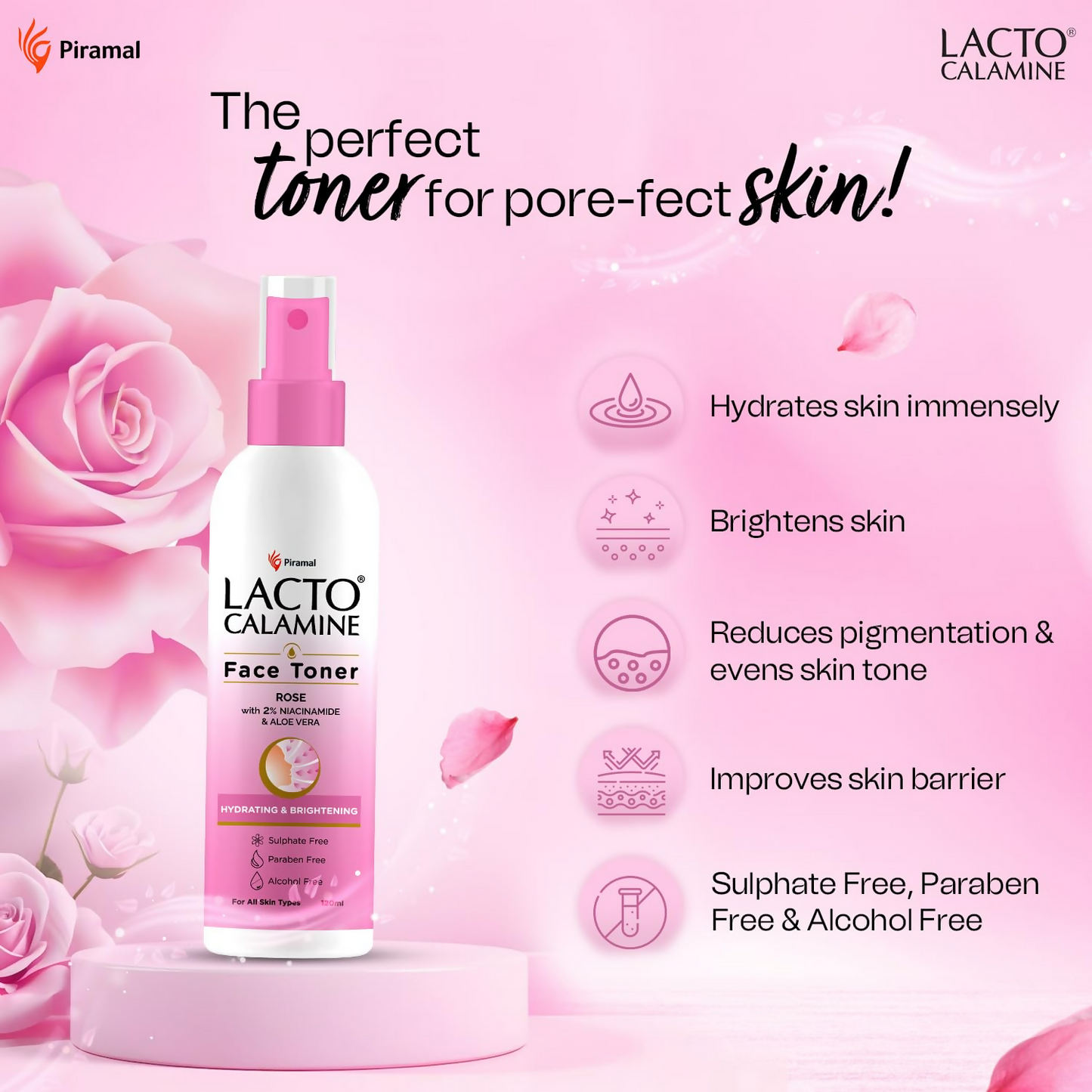 Lacto Calamine Rose Water Toner - Swadesiicart