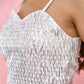 Amodini Designer Studio Silver Sequined Strap Padded Blouse