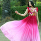Jyoti Fashion Women's Pink Sequins Embroidery Faux Blooming Anarkali Dress | Swadesiicart