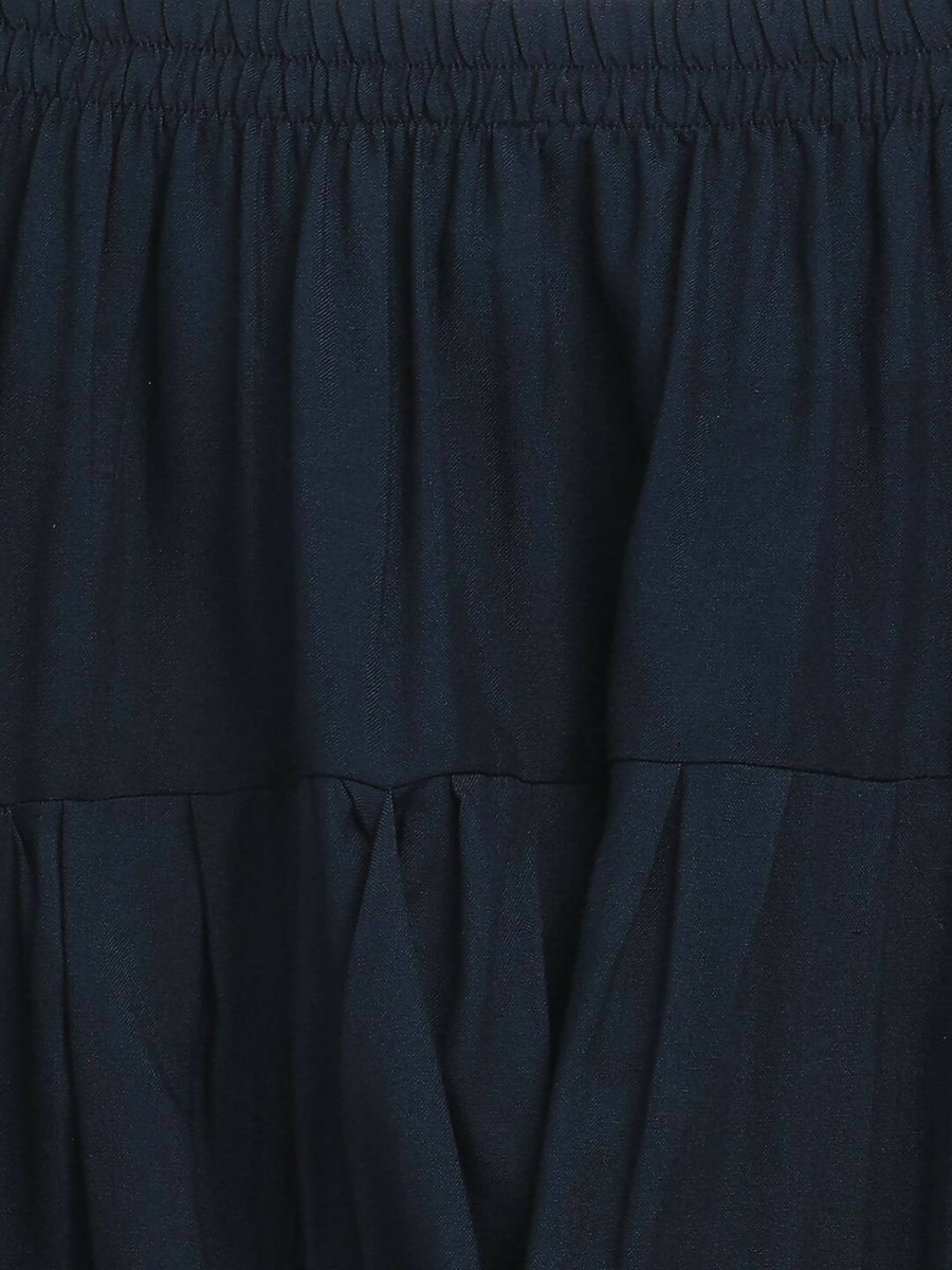 Ahalyaa Navy Blue Poly Rayon Silver Foil Print Kids Kurta Churidar Set For Boys | Swadesiicart