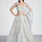 House of Panchhi Lime Green Net Sequins And Thread Embroidery Lehenga Choli & Dupatta | Swadesiicart