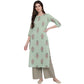 NOZ2TOZ Women Light Green Cotton Kurta (1Pc) - Swadesiicart