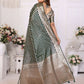 Aastha Fashion Dark Green Organza Silk Weaving Saree