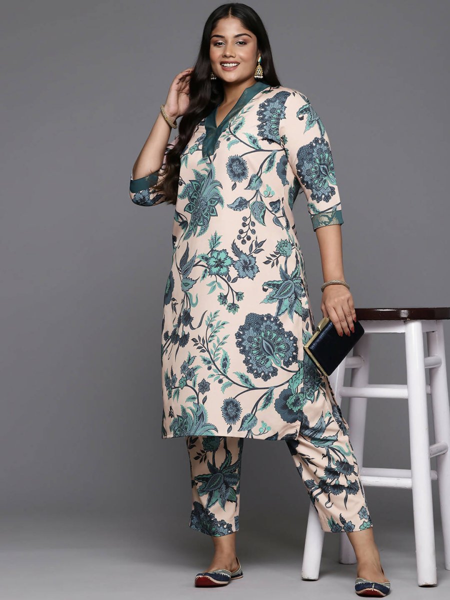 Ahalyaa Women's Traditional wear Kurta Set - Tan | Swadesiicart