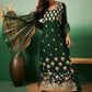 Green Georgette Handwork Unstitched Dress Material - Hanika | Swadesiicart