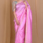 Very Much Indian Pure Linen Silk Saree With Sleek Border - Pink | Swadesiicart