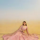 Aastha Fashion Pink Butterfly Net Tone To Tone Cotton Thread Work And Sequence Work Embroidery Wedding Wear Lehenga Choli