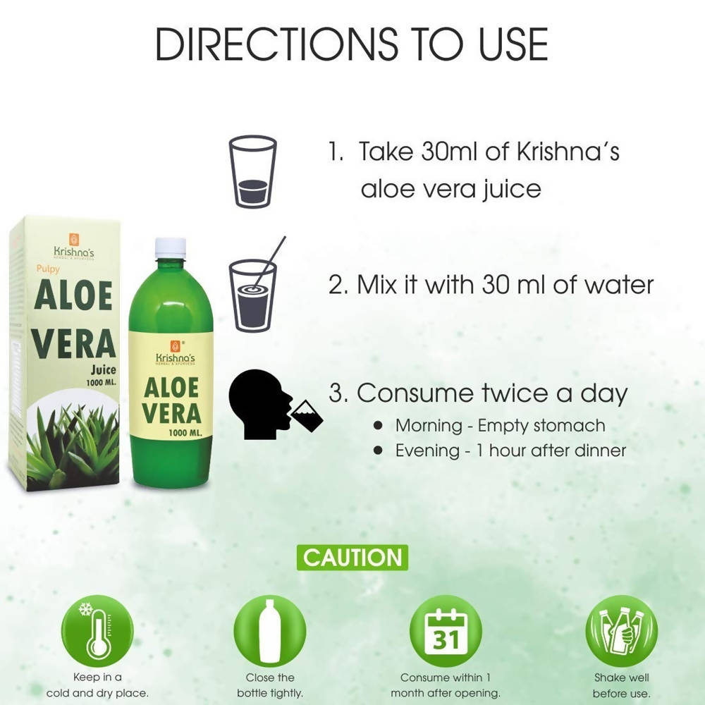 Krishna's Herbal & Ayurveda Premium Aloe Vera High Fibre Juice | Swadesiicart
