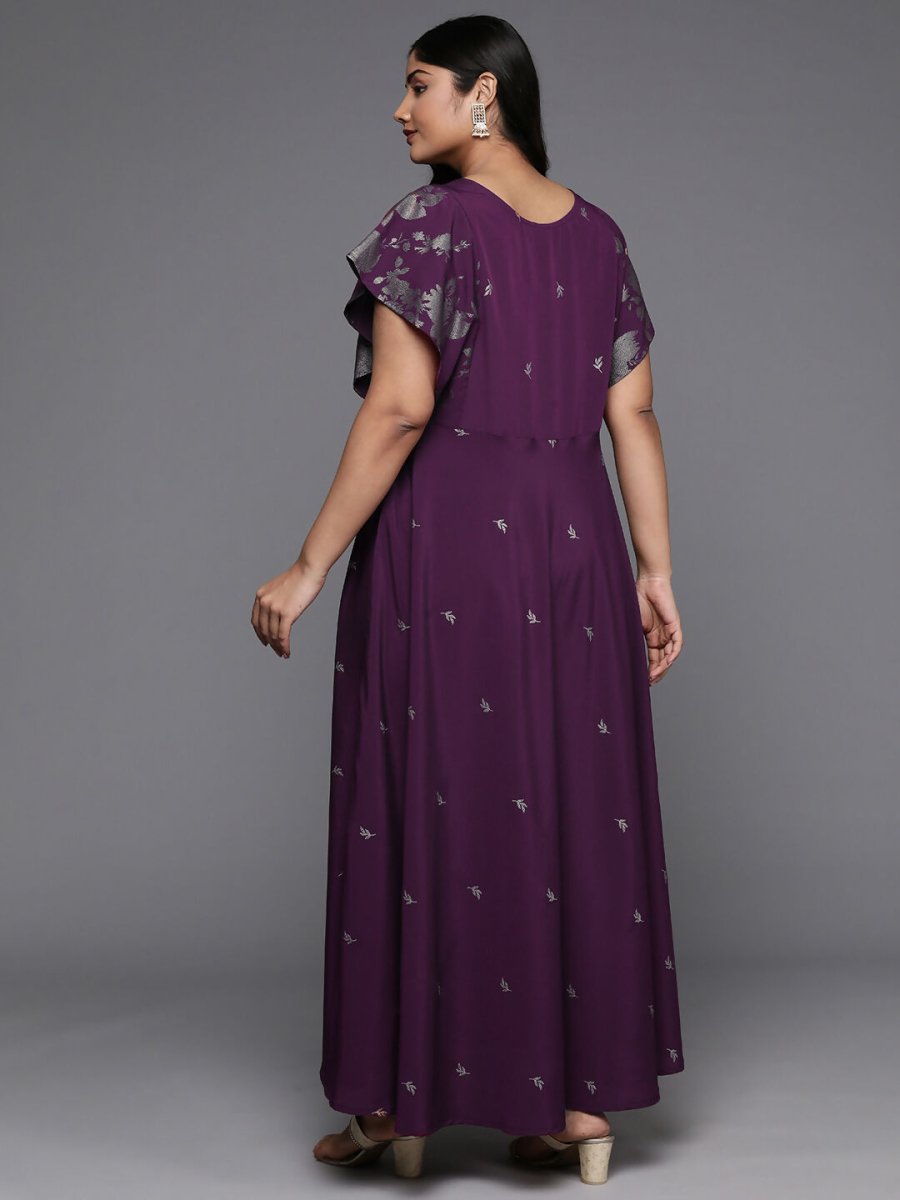 Ahalyaa Women's Traditional wear Ethnic Dress - Burgundy | Swadesiicart