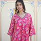 Vaasva Women Pink Muslin Pleated Kurta & Pant Clothing Set | Swadesiicart