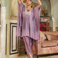 Janasya Lavender Silk Blend Yoke Embroidery Co-Ords - Swadesiicart