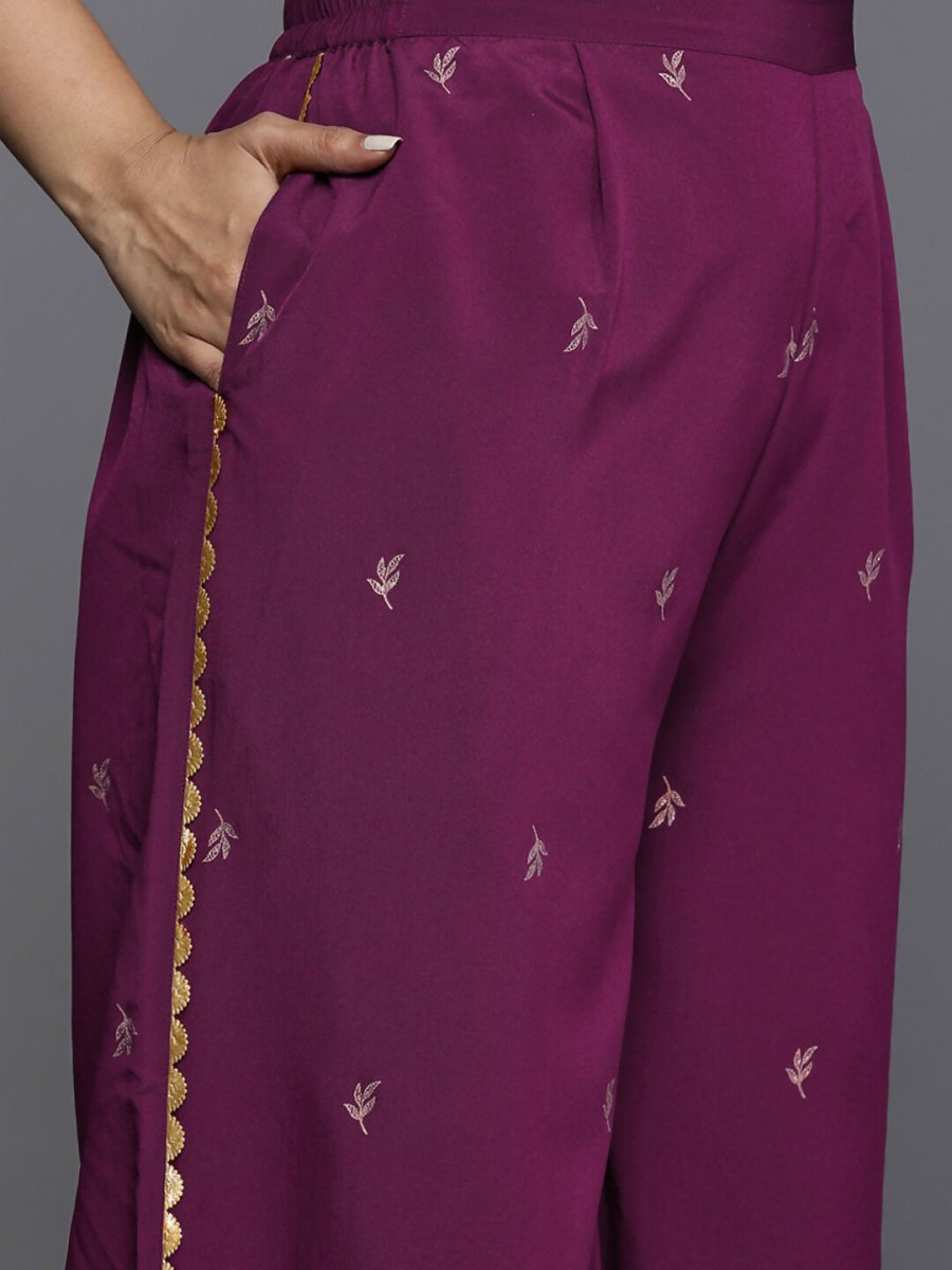 Ahalyaa Women's Traditional wear Co-ords - Purple - Swadesiicart