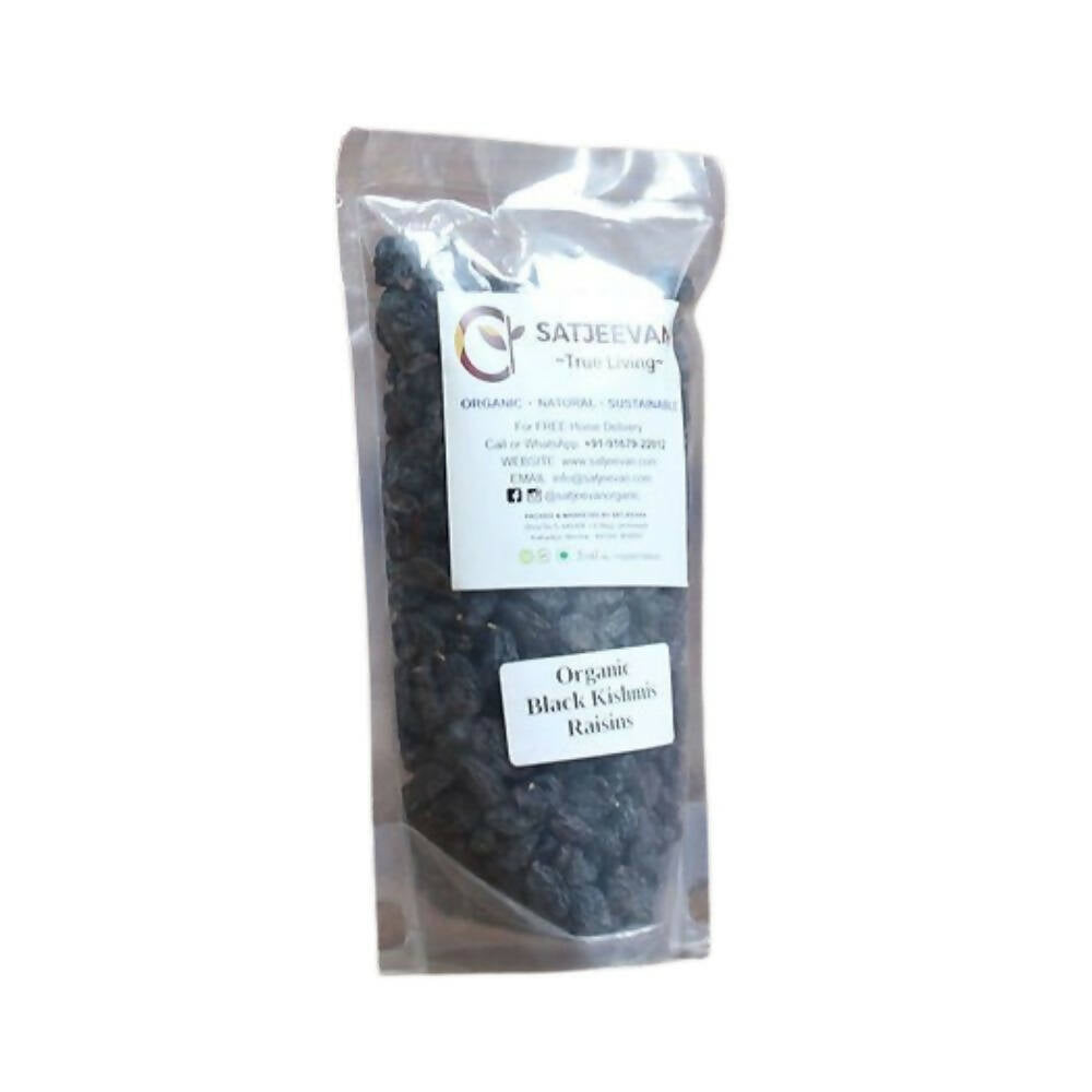 Satjeevan Organic Black Kishmis Raisins - Swadesiicart