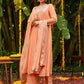 Janasya Peach Georgette Sequined Kurta,Bottom & Dupatta | Swadesiicart