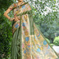 Vishnu Weaves Women's Mahendi Cotton Silk Woven Saree with Blouse - Swadesiicart