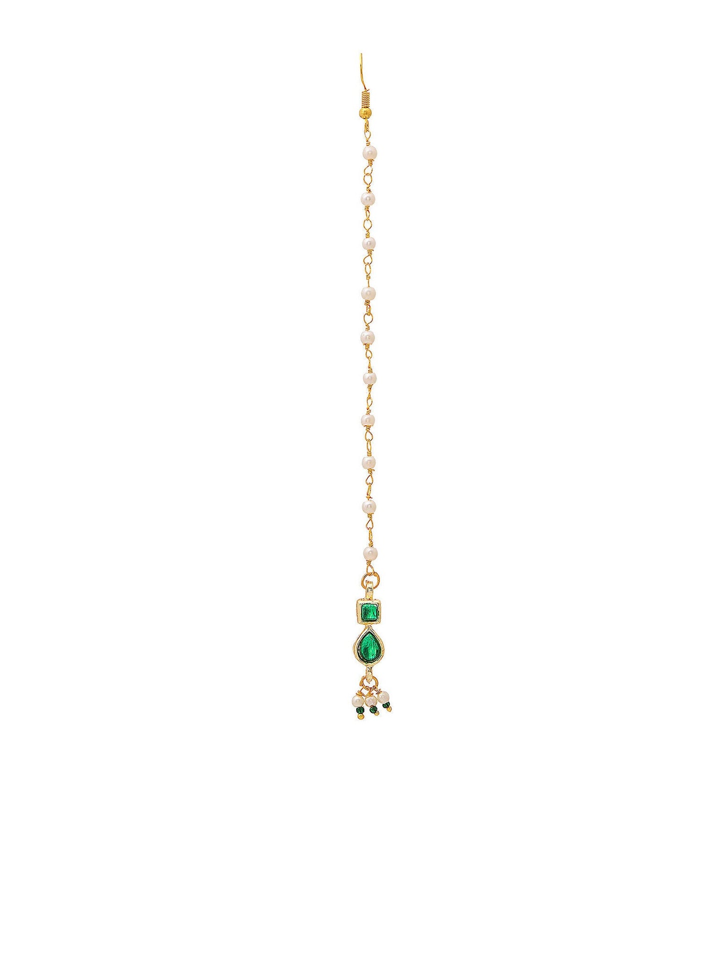 Ruby Raang Green Meenakari Kundan Maang Tikka | Swadesiicart