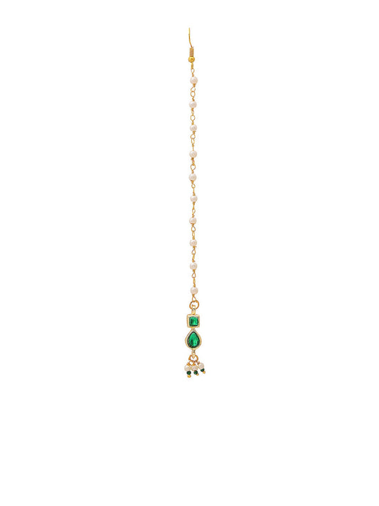 Ruby Raang Green Meenakari Kundan Maang Tikka | Swadesiicart