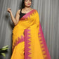 Exclusive Collection Beautiful Yellow Pure Cotton Woven Handloom Saree With Running Blouse Piece - Swadesiicart