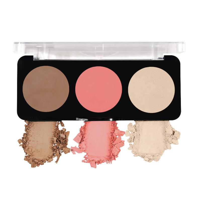 Swiss Beauty Cheek-A-Boo 3 In 1 Blusher Contour & Highlighter - 2 | Swadesiicart
