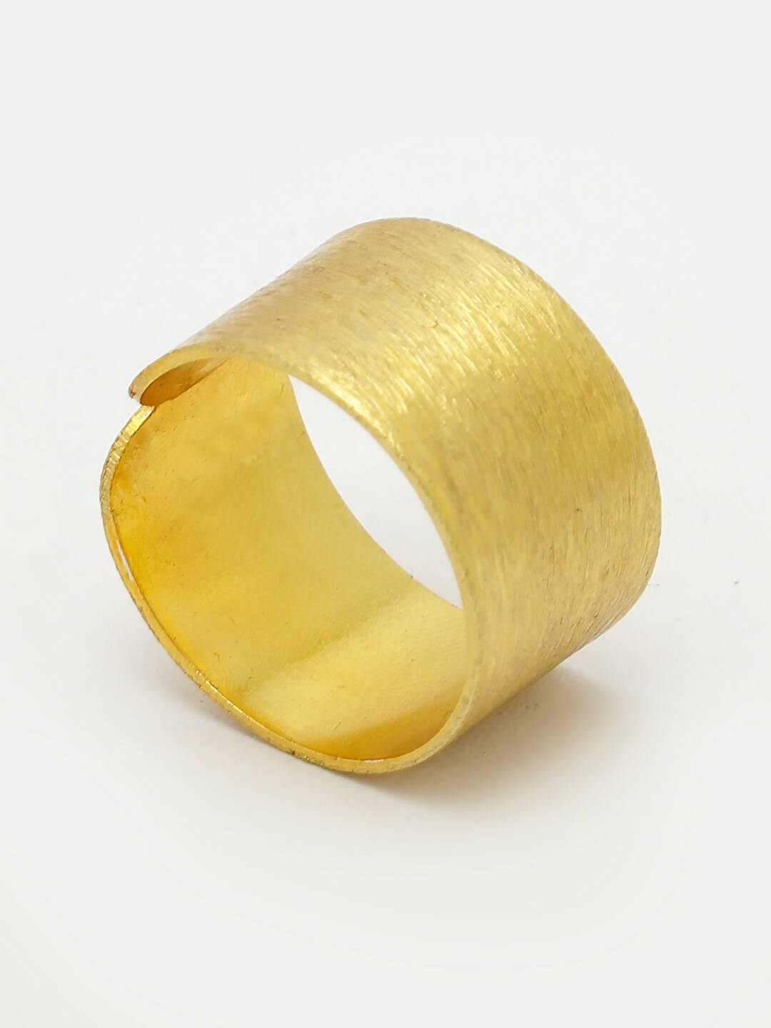 NVR Women Gold-Polished Solid Adjustable Finger Ring | Swadesiicart