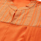 Ahalyaa Women Orange Ethnic Motifs Printed Crepe Cowl Kurta | Swadesiicart