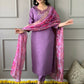 Partywear Designer Purple Viscos Rayon Stitched Suit With Dupatta - Tanisha | Swadesiicart