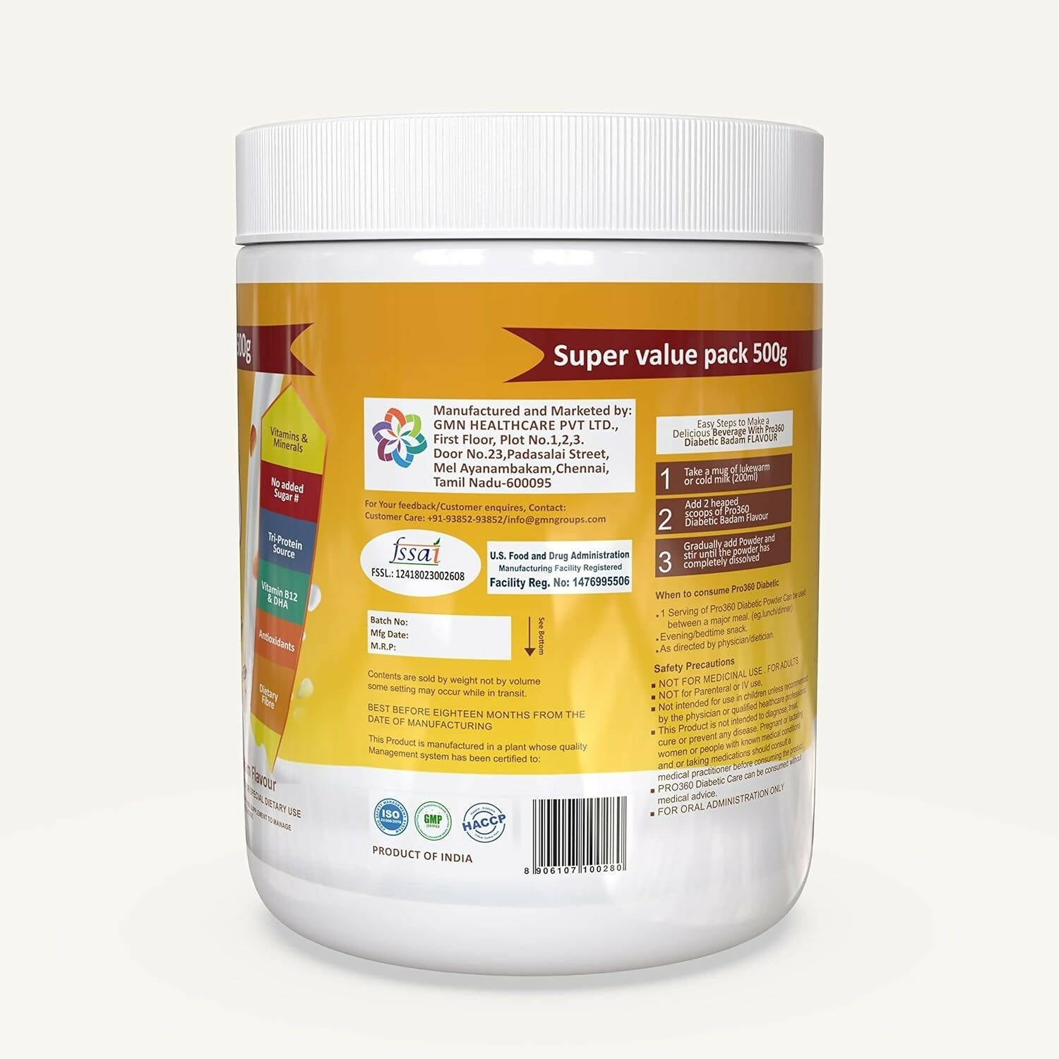 Pro360 Diabetic Care Protein Powder | Swadesiicart