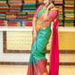DEIANA'S Beautiful Designer Golden zari Soft Lichi Silk Saree - Bluue - Swadesiicart