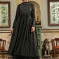 Janasya Black Georgette Foil Print Kurta,Bottom & Dupatta | Swadesiicart