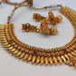 Metallic Necklace Set Pink Agate stones - Swadesiicart