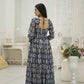 Aayaa Printed Faux Georgette with Embroidery Thread Sequins work Gown - Multi Color