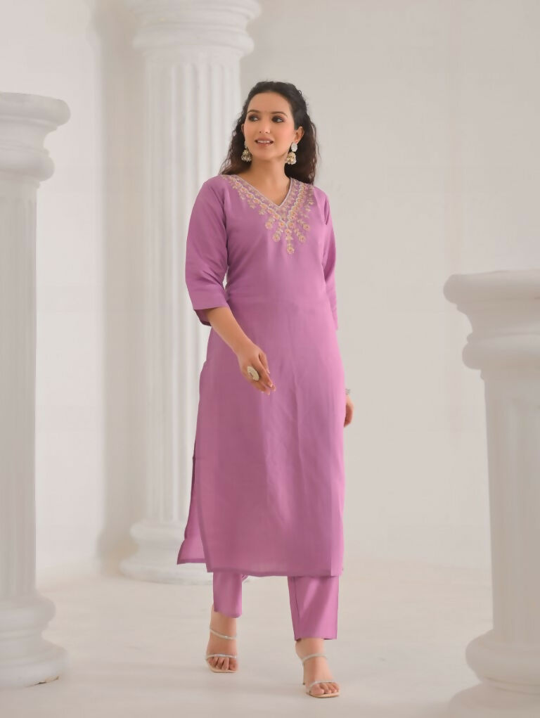Ethnic Festive Wear Viscose Chanderi Pink Stitched Suit With Dupatta - Tanisha | Swadesiicart