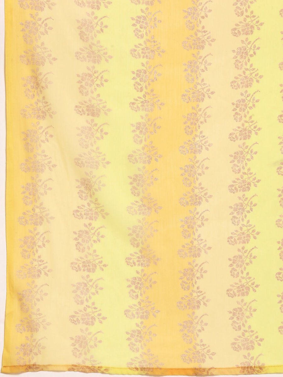 Ahalyaa Women's Traditional Semi Stitch Saree - Yellow | Swadesiicart
