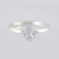 VOJ white CZ-detail Stainless Steel Cubic Zirconia Silver Plated adjustable finger Ring | Swadesiicart