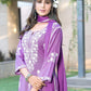 BulBul Meher Purple Rayon Kurta Set with Dupatta - Swadesiicart