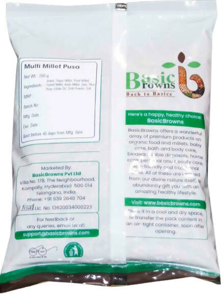 BasicBrowns Multi Millet Pusa (Karam Pusa) - Swadesiicart