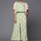 Ahalyaa Off White & Green Zig Zag Print Basic Jumpsuit - Swadesiicart