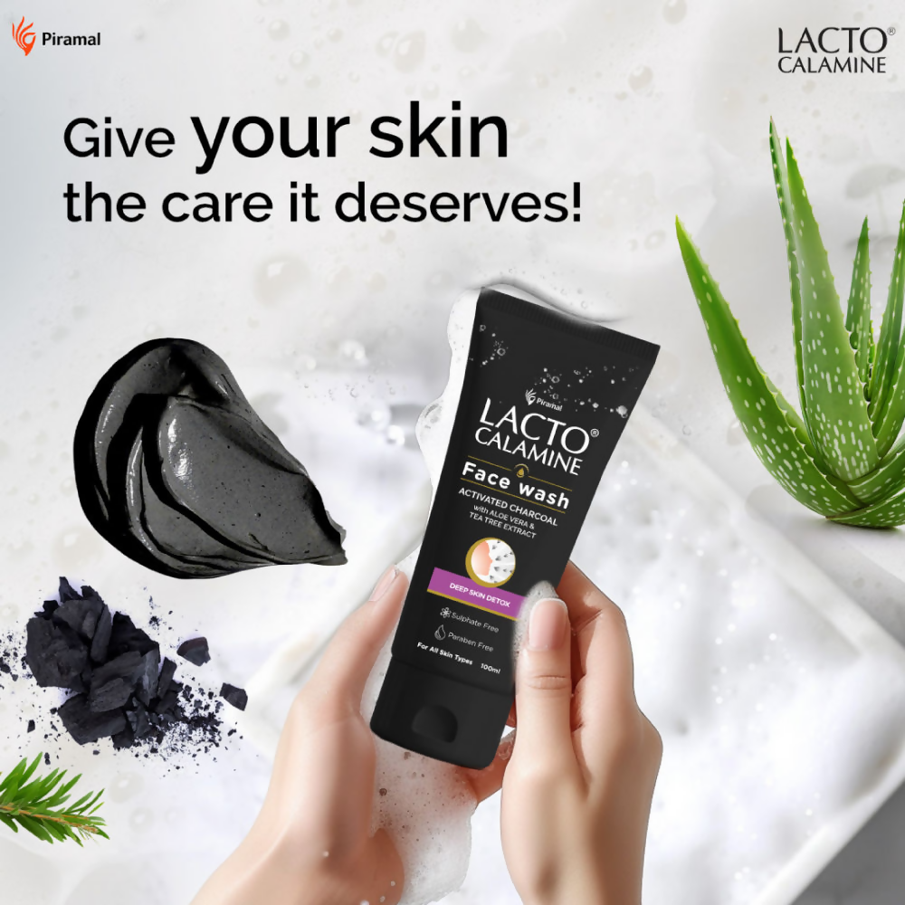 Lacto Calamine Activated Charcoal Face Wash - Swadesiicart