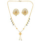 AanyaCentric Gold-Polished Short Mangalsutra Set with Earrings