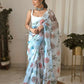 Vamsee Aarushi Mix Color Organza Saree - Swadesiicart