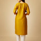 Jyoti Fashion Women's Yellow Cotton Blend Embroidered Kurta Pant Set | Swadesiicart