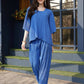 Blue Crush Plain Top with Matching Bottom - Eesha - Swadesiicart