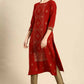 Janasya Women's Rust Crepe Ethnic Motifs Casual Straight Kurta | Swadesiicart