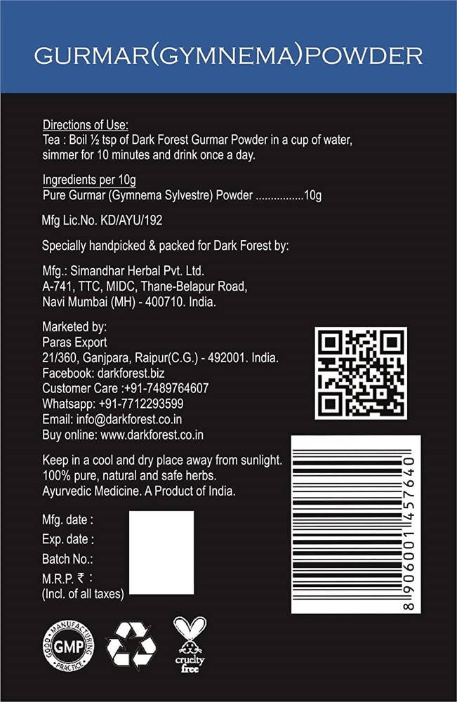 Dark Forest Gurmar Powder | Swadesiicart