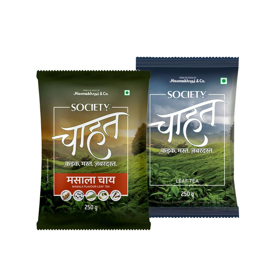 Society Chahat Leaf Tea & Chahat Masala Tea Pouch Combo | Swadesiicart