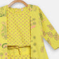 Ahalyaa Yellow Viscose Rayon Printed Kids Top & Palazzo Sets With Jacket For Girls | Swadesiicart
