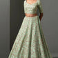 Jyoti Fashion Women's Sea Green Mulberry Silk Sequins, Dori & Thread Embroidered with Net Ruffle Work Designer Lehenga Choli Set | Swadesiicart