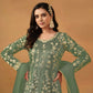 Anaita Green Embroidered Net Anarkali Suit