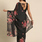Ahalyaa Women's Traditional Semi Stitch Saree - Black | Swadesiicart