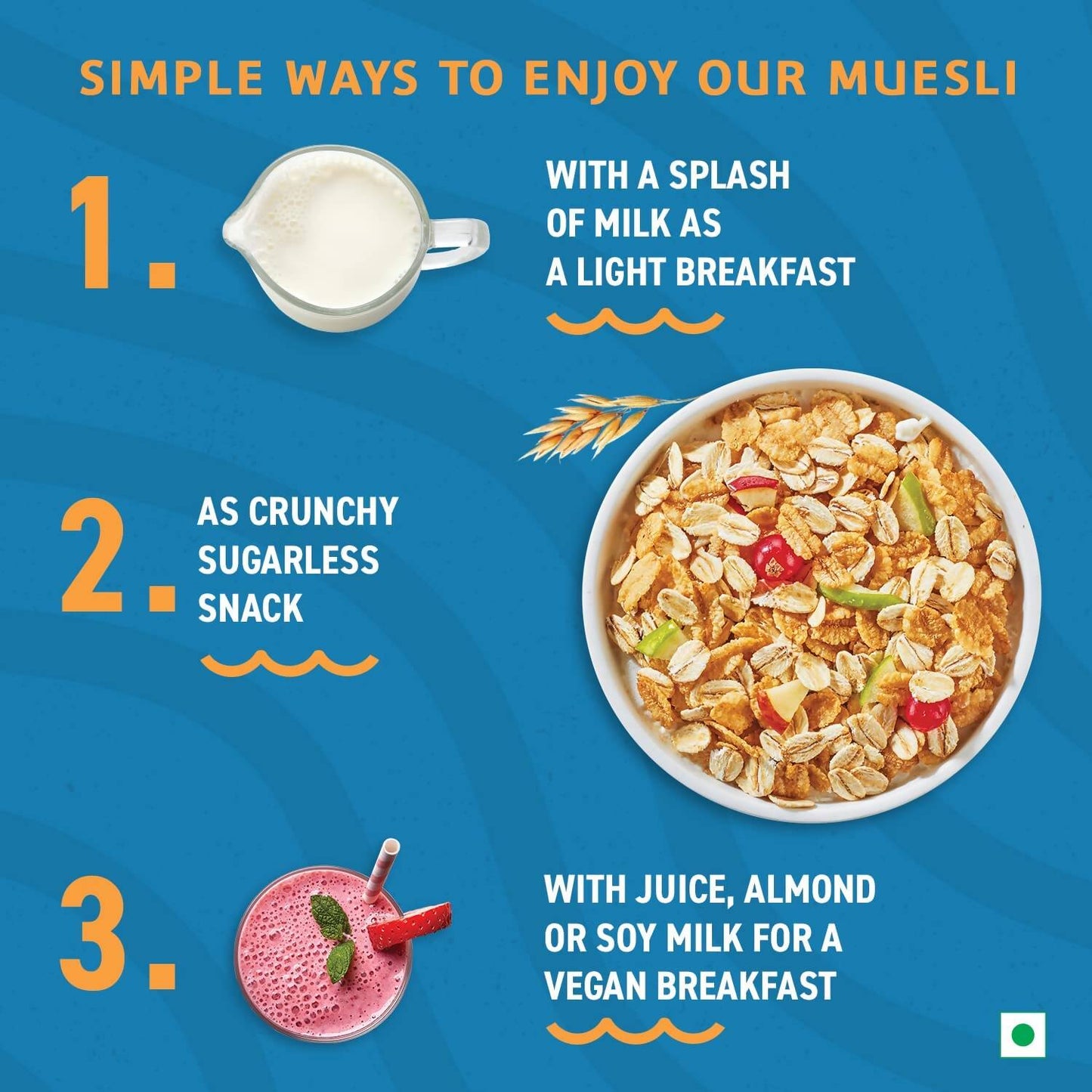 Bagrry's Crunchy No Added Sugar Muesli - Swadesiicart